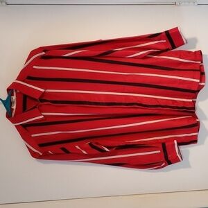 Loris Azzaro Red Black and White Button Shirt.